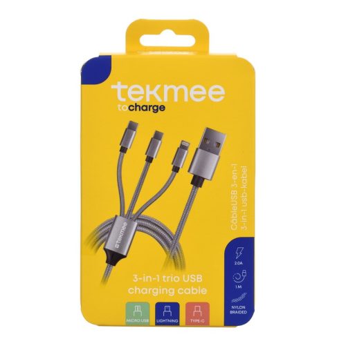 Кабел Usb 3в1 Fast Charge Tekme 40430087