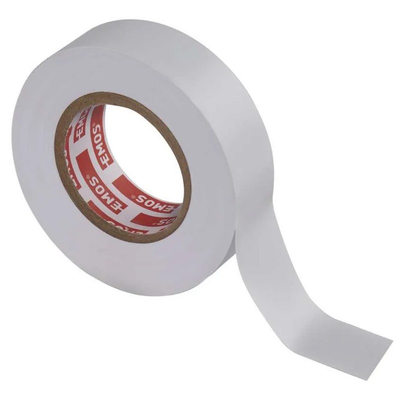 Изолационна лента PVC 19/20, EMOS 0,13мм х 19мм х 10м , Цвят: бял