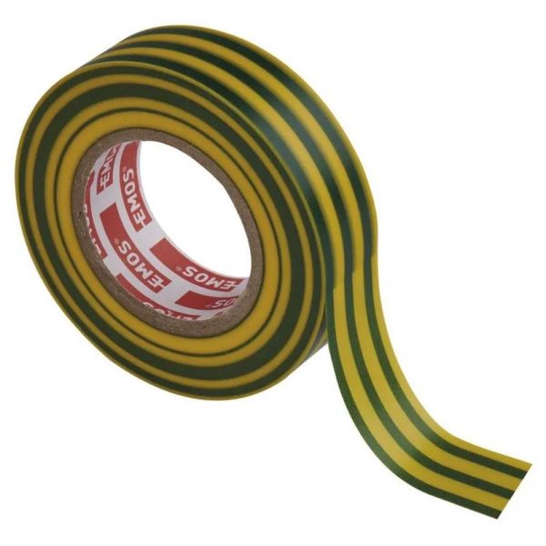 Изолационна лента PVC 9/20, EMOS 0,13мм х 19мм х 10м , Цвят: зелен/жълт