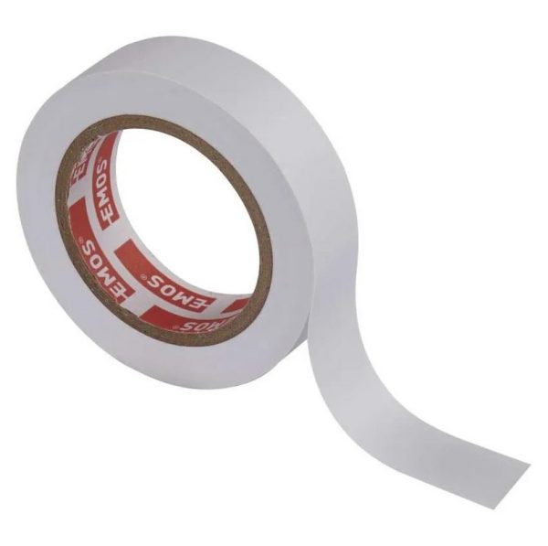 Изолационна лента PVC, EMOS 15/10 0,13мм х 15мм х 10м , Цвят: бял