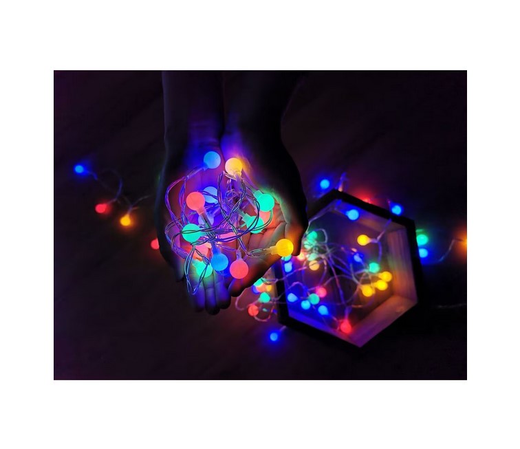 Коледна инсталация Modee Berry Plastic ML-C2011, 100 LED, 10m, многоцветна, за вътрешна и външна употреба