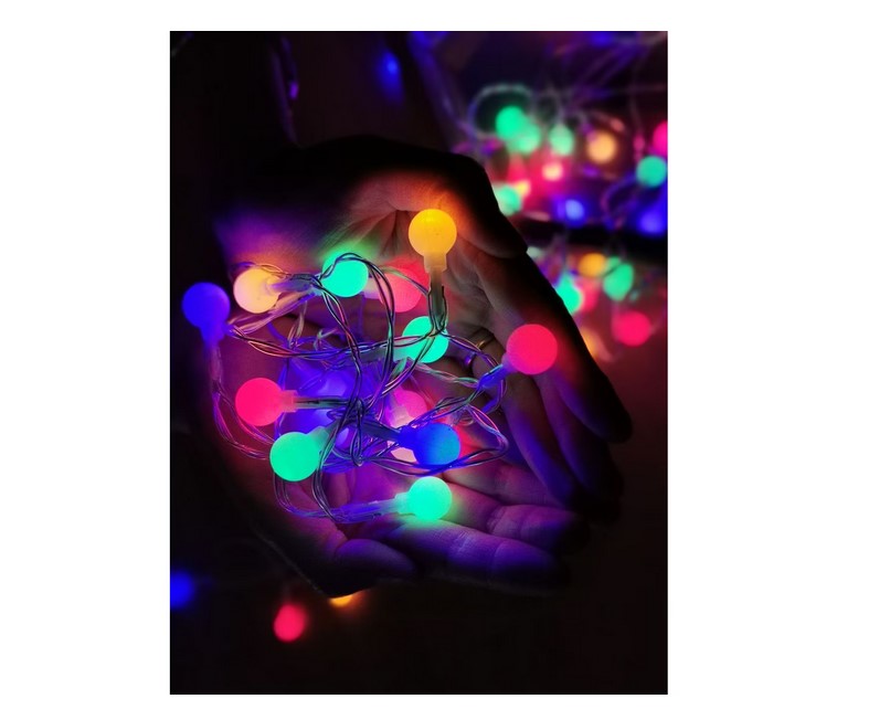 Коледна инсталация Modee Berry Plastic ML-C2011, 100 LED, 10m, многоцветна, за вътрешна и външна употреба