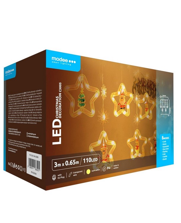 Коледна LED декорация Modee с адаптер C3005 (110LED/3m) 2.7W 3Х0.65M IP44