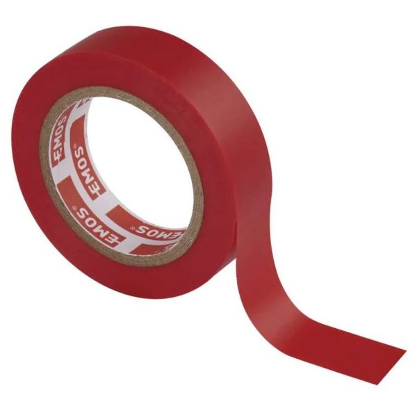Изолационна лента PVC 15/10,EMOS 0,13мм х 15мм х 10м , Цвят: червен