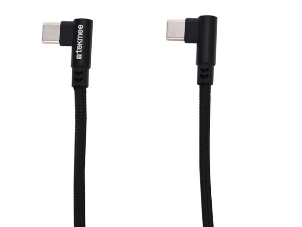 Кабел за бързо зареждане Tekmee, Type-C към Type-C, 3A, 2м, черен.