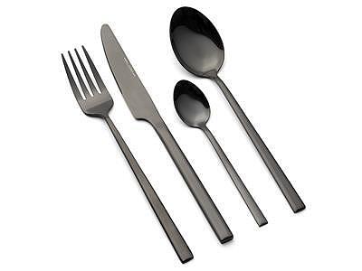 Сет прибори за хранене,16 части, черни, FLORINA RITZ - Image 2