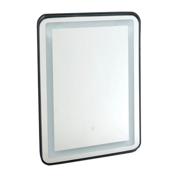 LED огледало за баня 700×500 мм, 32W, 3000K–6500K, 1639 lm, IP44, Anti-Fog, Touch дисплей, черно – Lightex (720RL0110045)