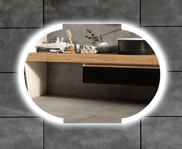 LED огледало за баня 80×60 см, с LED осветление и тъч бутон – модел 8185