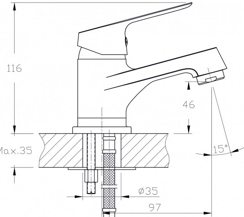 Смесител Стоящ За Умивалник Inter Ceramic Linni ICF 1452152