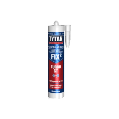 Бързо монтажно хибридно лепило за тежки материали TYTAN Professional FIX² Turbo GT, 290 мл, до 400 кг/10 см²