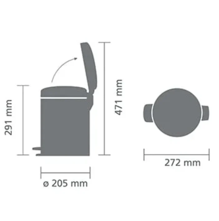 Кош за смет с педал Brabantia NewIcon 5L, White - Image 5