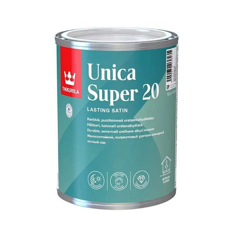 Универсален супер лак 0,9 л, полумат, Unica Super 20, TIKKURILA