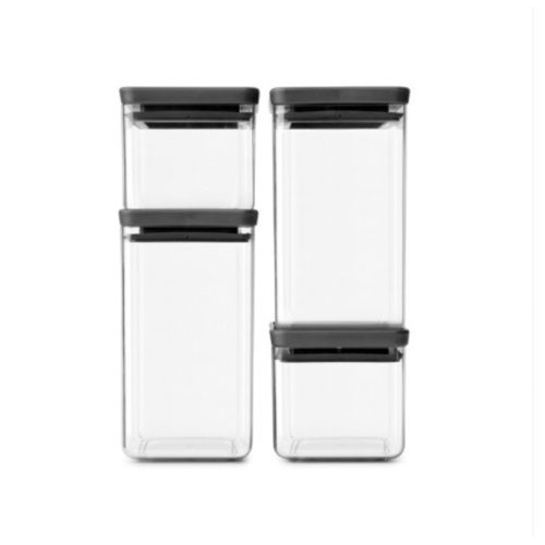 КЕТЕН БУРКАНИ Brabantia Tasty + 4БР. /2Х0.7Л И 2Х1.6Л/ Dark Grey Lid 1001174