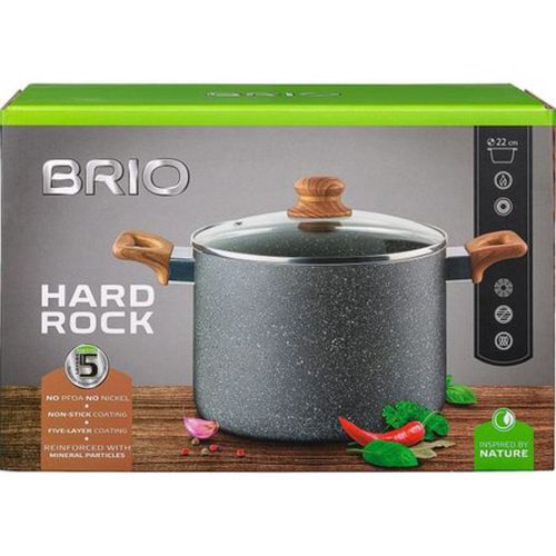 Brio Тенджера с Незалепващо Покритие Hard Rock  22см.
