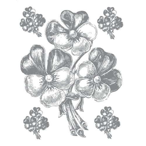 Стикер 65/85 букет сребро 15131-0458