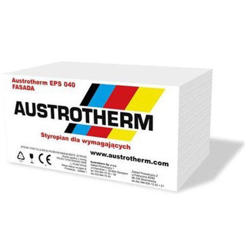 Топлоизолационна плоча от експандиран полистирен (EPS 70) Austrotherm, 30 mm (1000×500 mm), λD = 0.040 W/mK, CS(10)70, TR100, клас E, плътност 13–15 kg/m³, 0.50 m²/плоча, 8.00 m²/пакет (16 бр.)