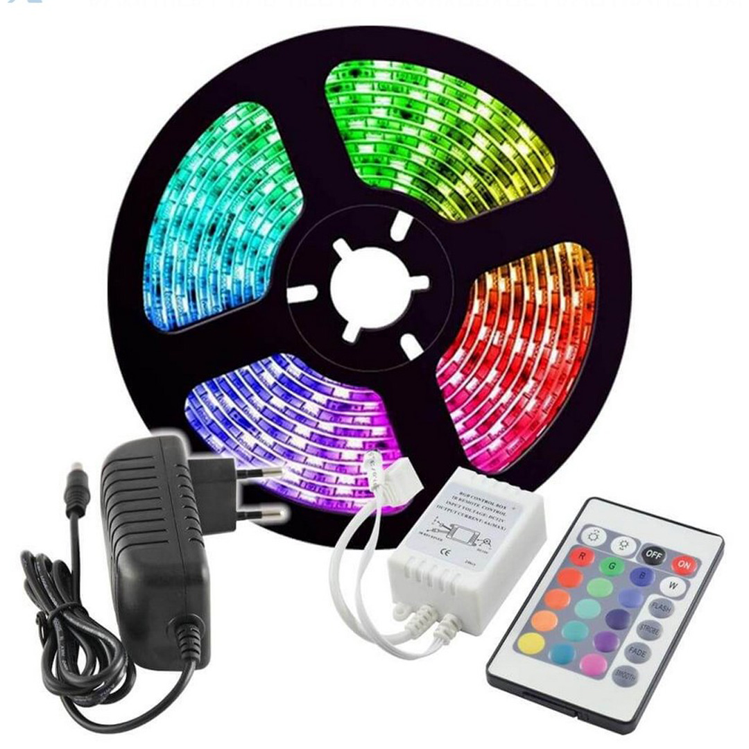 0000012764.jpg ЛЕНТА RGB + ЗАХРАНВАНЕ + КОНТРОЛЕР КОМПЛЕКТ ВИВА RGB BAGRA LED 30 SMD5050 - 3М SET 004496