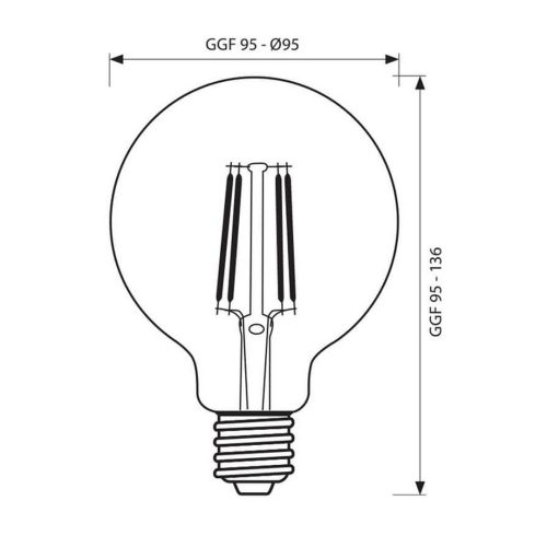 LED лампа GFV95 LED 6w E27 2700k 3963