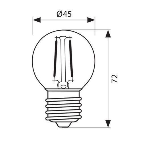 ФИЛАМЕНТ ЛАМПА LED 230V НЕУТРАЛНА СВЕТЛИНА GF45 LED 4W E27 CL 4000K FLICK LED 004449