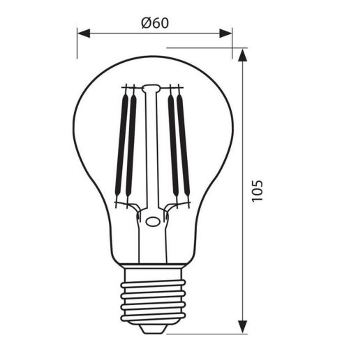LED филамент лампа 230v неутрална светлина AF60 LED 9.5w E27 CL 4000k FLICK LED 004445
