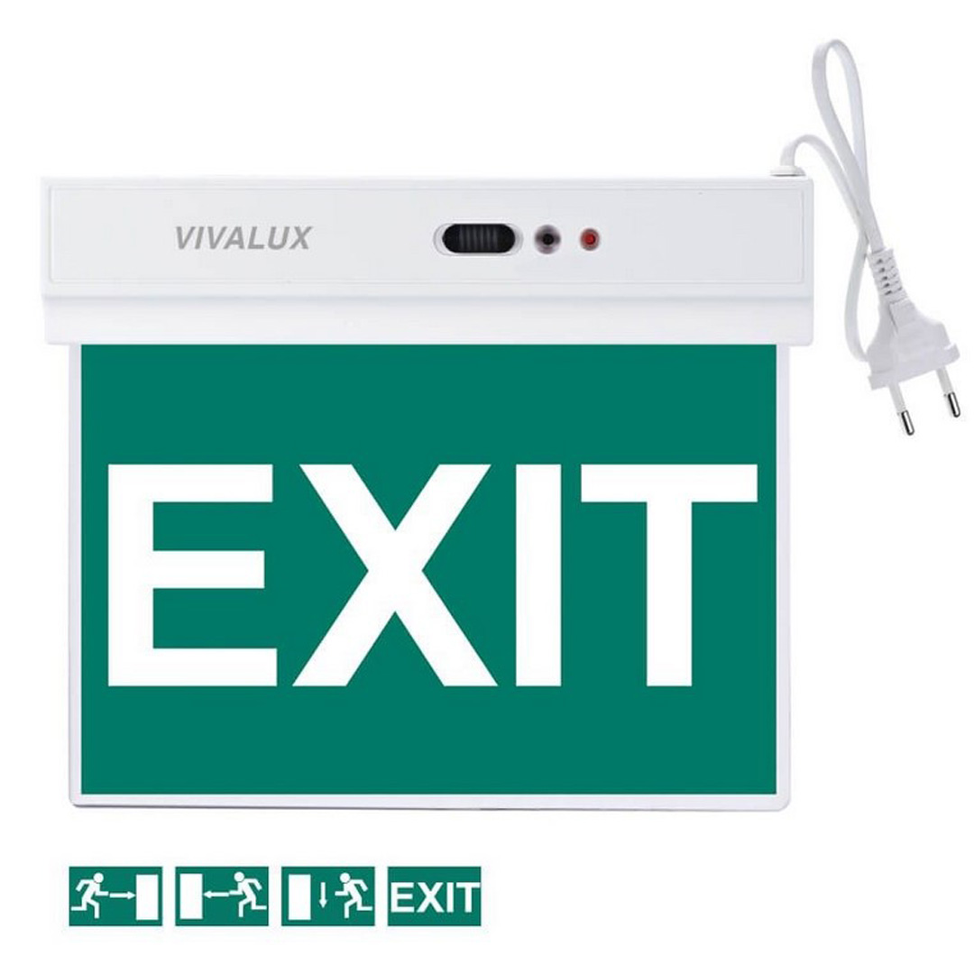 0000012971.jpg ТАБЕЛА "EXIT" ЕВАКУАЦИОННА SALVE LED 1.8W Li-lov 3.7V 600mAh VIV004031