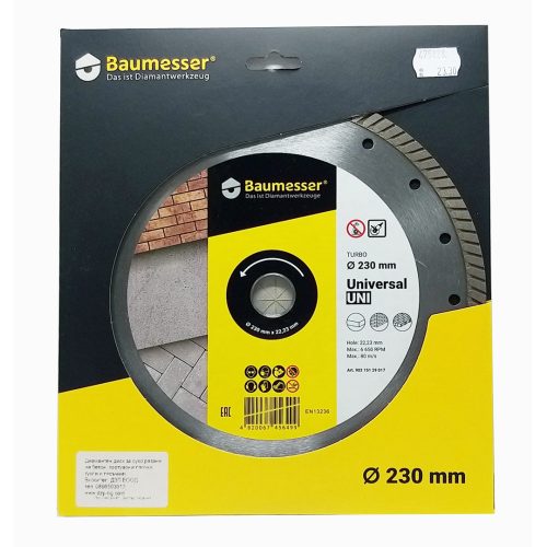 ДЗП ДИАМАНТЕН ДИСК 1AIR TURBO Ф230X2.3X9X22.23MM UNIVERSAL 90215129017