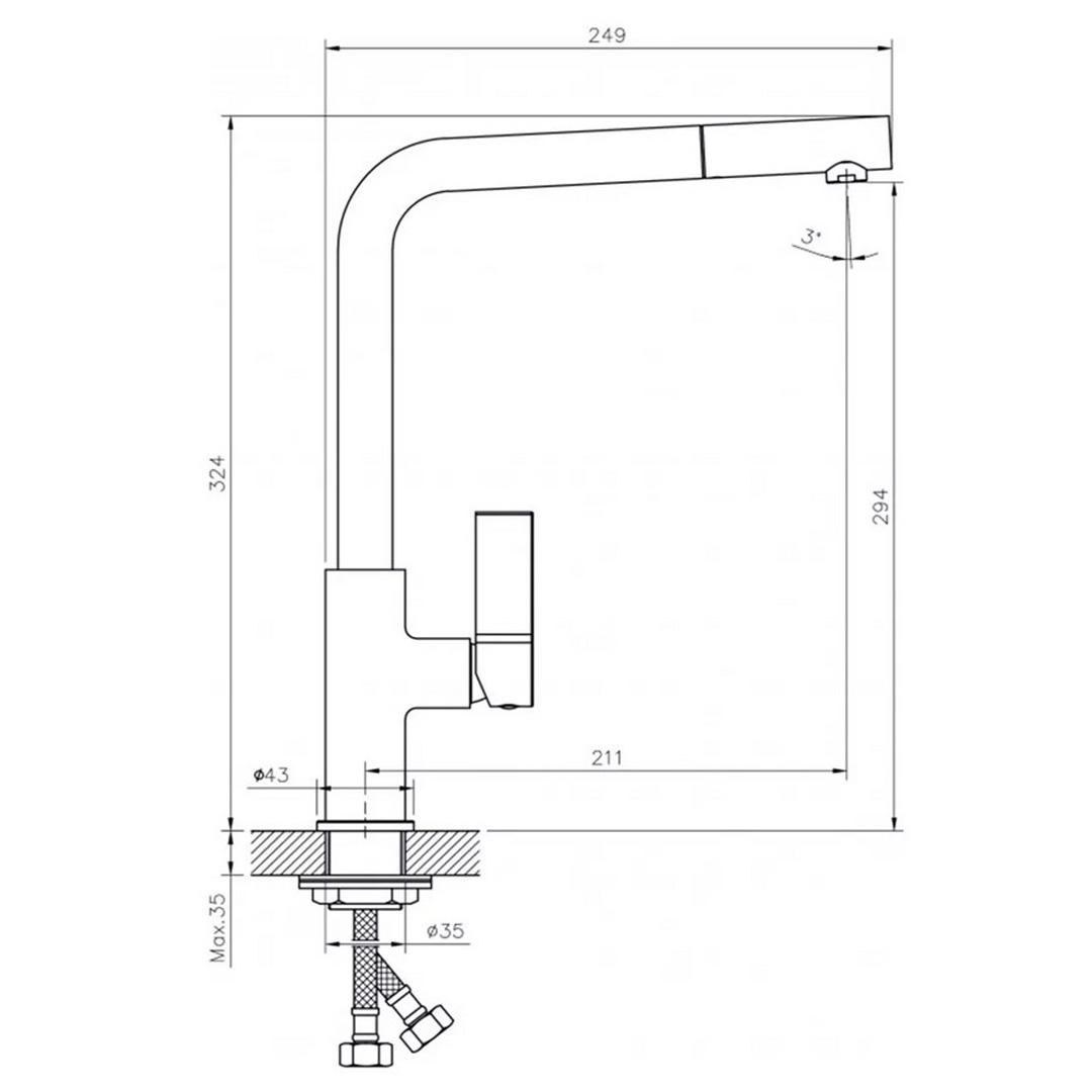 0000015607.jpg Кухненски Смесител Kitchen Line 718650 Пясък