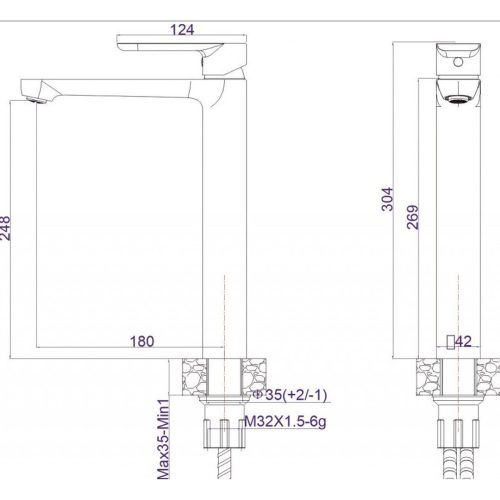 КЕР МАРСИЛИЯ СМЕСИТЕЛ ЗА УМИВАЛНИК ВИСОК  111321 BS