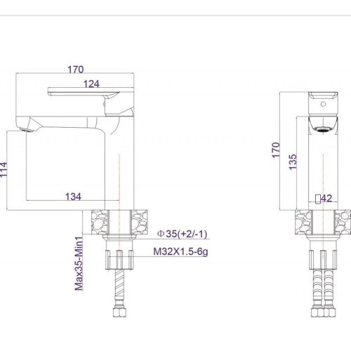 Смесител За Умивалник Венеция ICF 111320GG