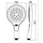 одвижна душ глава, Интер Керамик, ICH 7316B, ABS, черен, 3 функции, 27.7x15.2см 1 0000015695.jpg