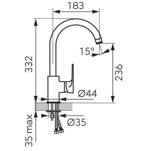 Смесител стоящ за мивка Algeo square - FERRO - BAQ4