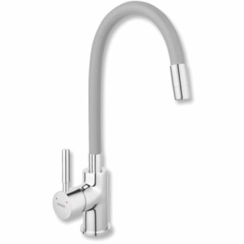 Смесител за кухня ZUMBA BZA4S с гъвкав PVС сив чучур