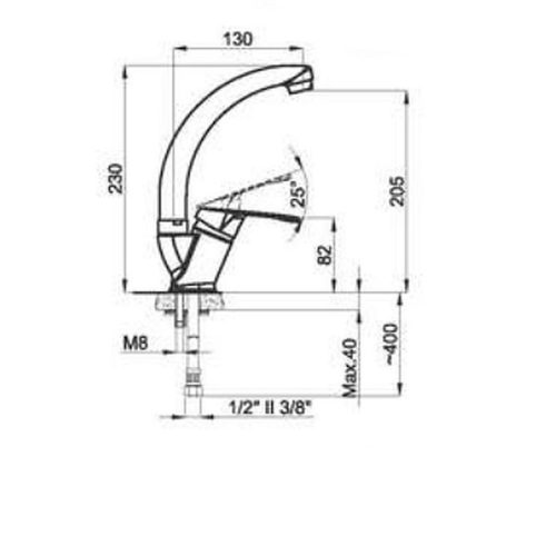 Стоящ смесител за умивалник Forma Vita Sky River  85101-1