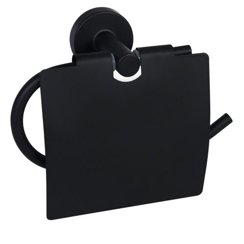 Стойка за тоалетна хартия с капак черно For You BF 71108256