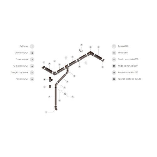 Скоба за улук кафява ines 120