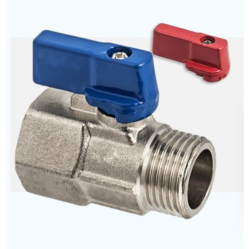 КРАН МИНИ М/Ж 1/2" СИНЯ/ЧЕРВЕНА ДРЪЖКА 0402112