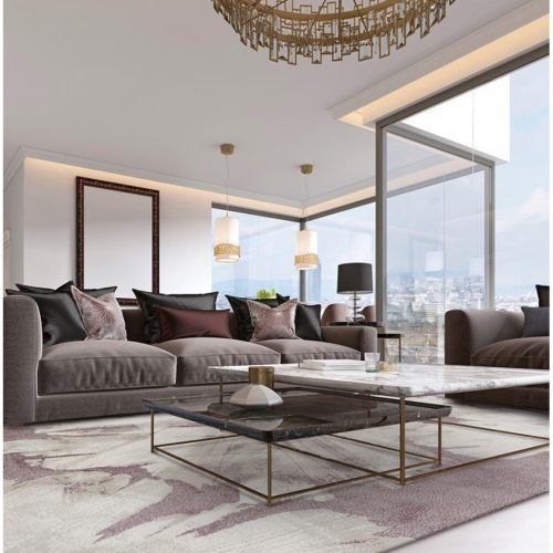 Килим с ресни Палермо винтидж цветя розов 160Х230