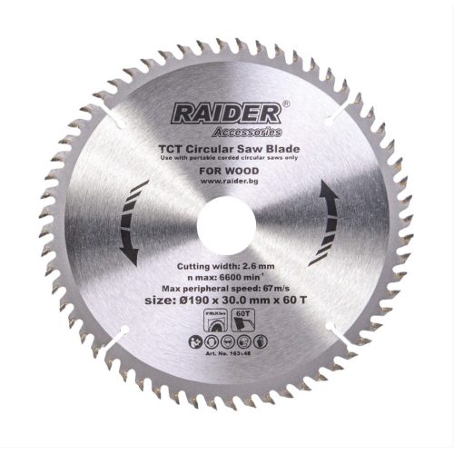 Диск за циркуляр 190х60Тх30mm Raider 163148