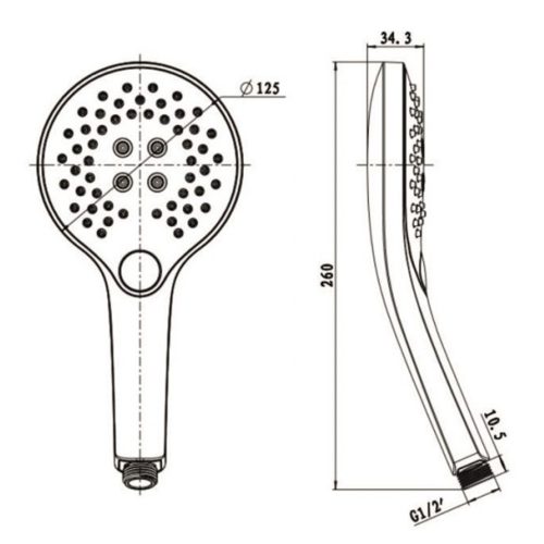 Глава за душ 3 функции 7305в черна
