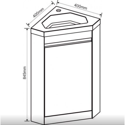 Ъглов PVC шкаф за баня 4040 NEW 39.7*39.7