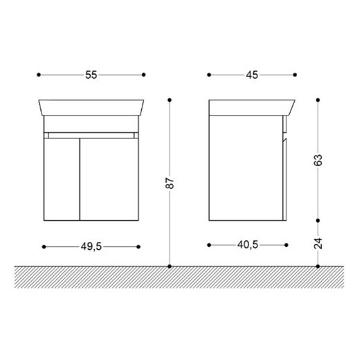 Долен Ред Мина 55 New Pvc Окачен Caserta 55