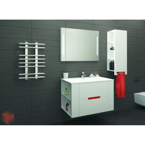 Шкаф+мивка За Баня Бела 80 Pvc С Рафтове 995-16