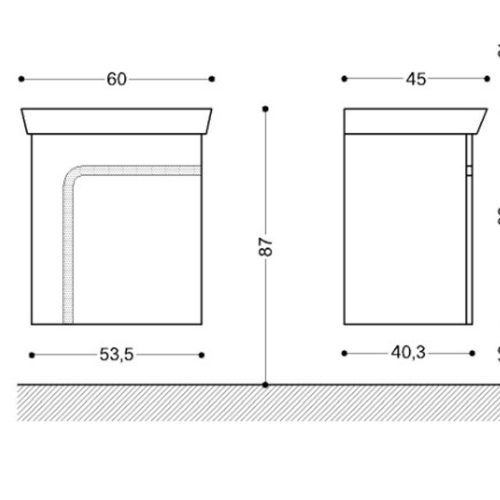 Висота Висота Шкаф За Баня Долен  Ред Тереза  PVC Окачен RAL 3020