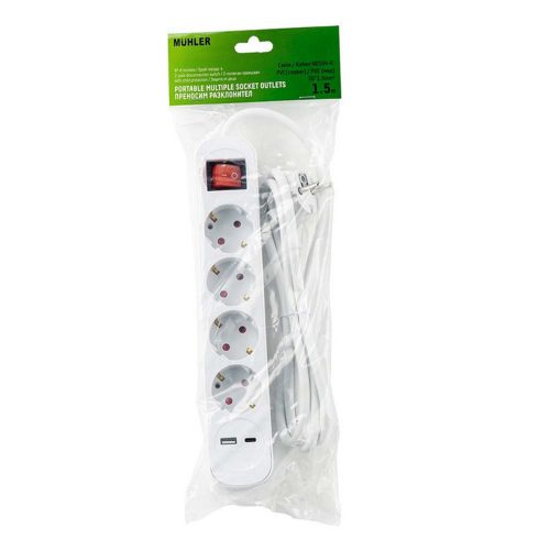 Разклонител С Ключ 4 Гнезда +2х Usb /а+с/ Muhler Кетен 1006183
