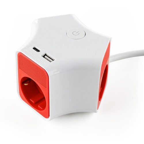 РАЗКЛОНИТЕЛ С КЛЮЧ 3 ГНЕЗДА +2Х USB /А+С/ 1006118