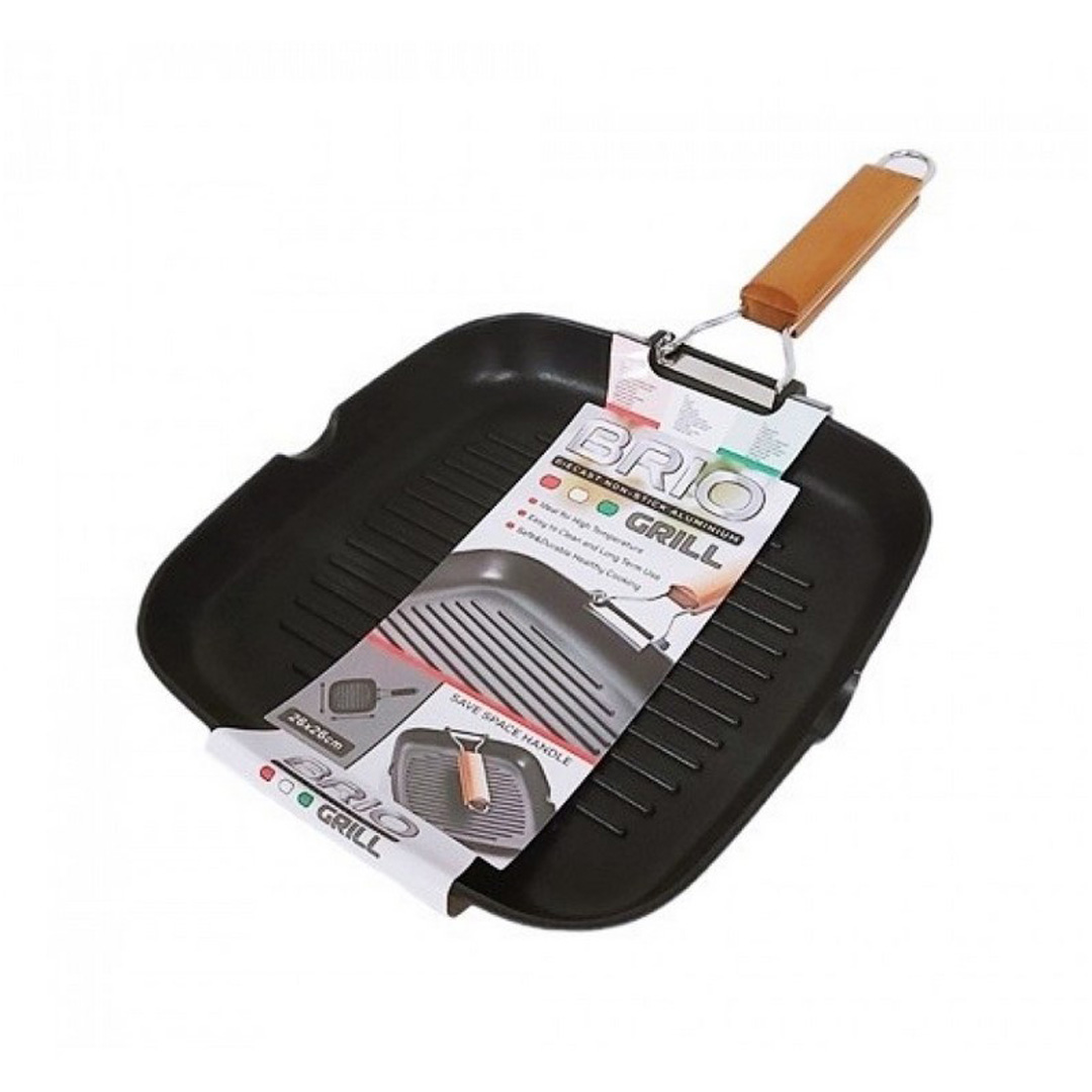 0000019567.jpg Тиган BRIO GRILL лят алуминий с незалепващо покритие сгъваема дръжка