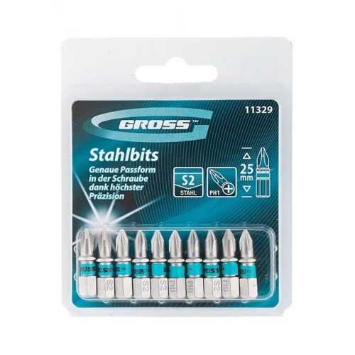 КОМПЛЕКТ БИТОВЕ РН1 Х 25 10БР GROSS 11329