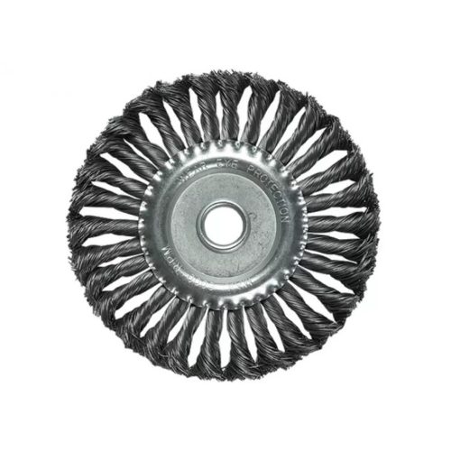 Четка за ъглошлайф, 175mm, вътрешен D 22mm, плоска, усукана стоманена тел, МТХ 746369