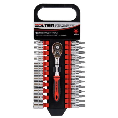 Тресчотка с вложки к-кт 1/4” 27 части CR-V, XG53139, BOLTER