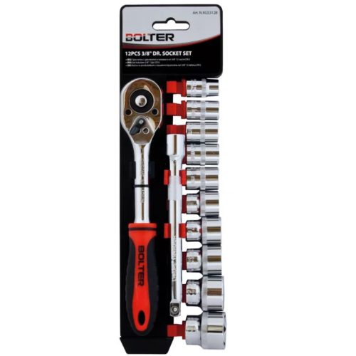 Тресчотка с вложки и удължител 3/8” 12 части Cr-V, BOLTER XG53128